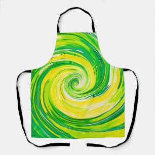 Abstrakte grüne gelbe Spiralkunst Schürze