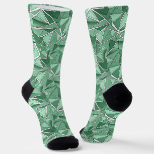 Abstrakte grüne geometrische Formen Socken
