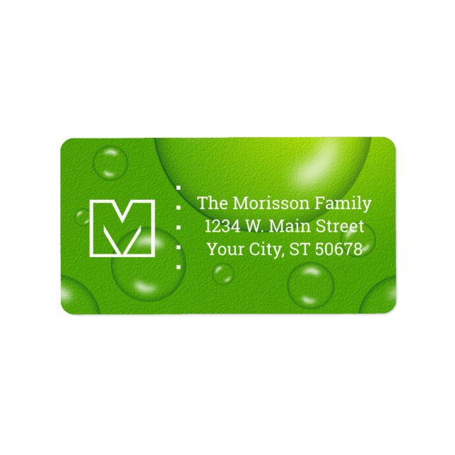 Abstrakte grüne Limone Tropfen Adressaufkleber (Vorne)
