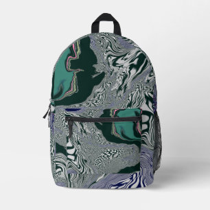 —Abstrakte Grüne Marmorskulptur Bedruckter Rucksack