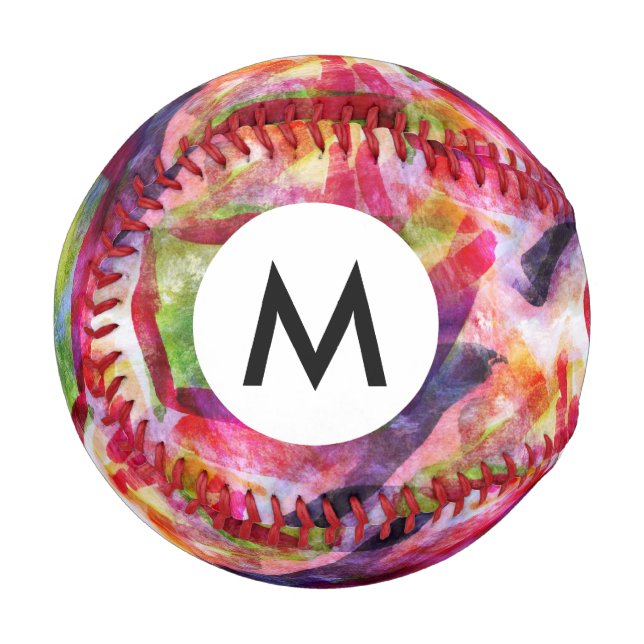 Abstrakte grüne, rote Tapete Baseball (Vorderseite Links)