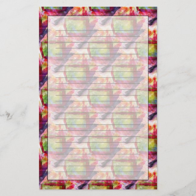 Abstrakte grüne, rote Tapete Briefpapier (Vorderseite)