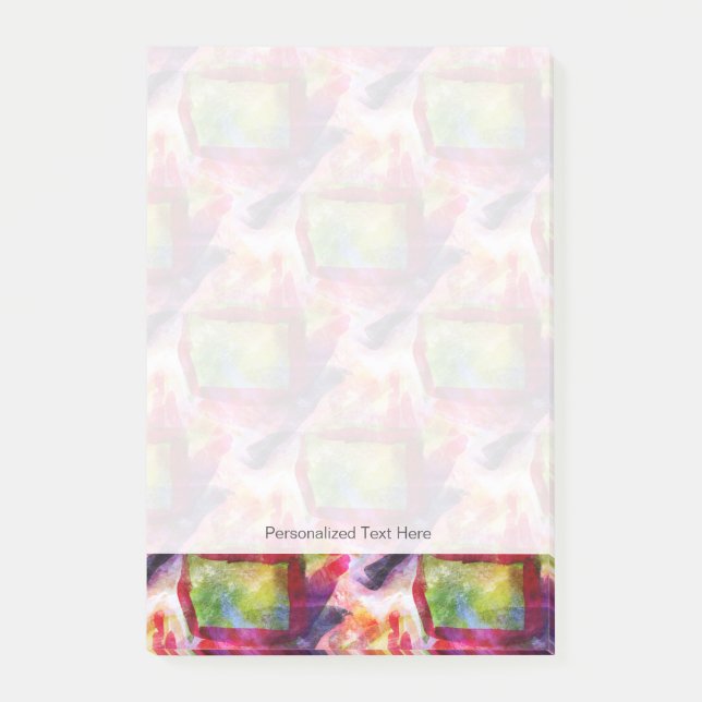 Abstrakte grüne, rote Tapete Post-it Klebezettel (Vorderseite)