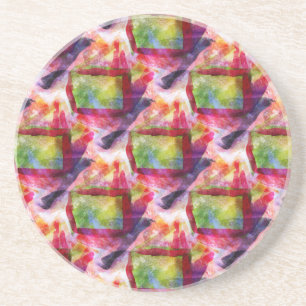 Abstrakte grüne, rote Tapete Untersetzer