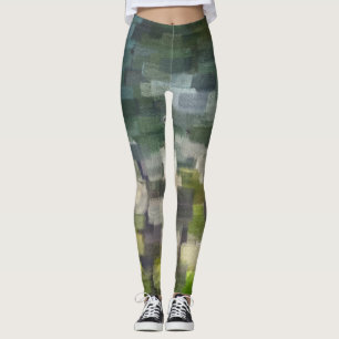 Abstrakte grüne Sommerziegel Leggings