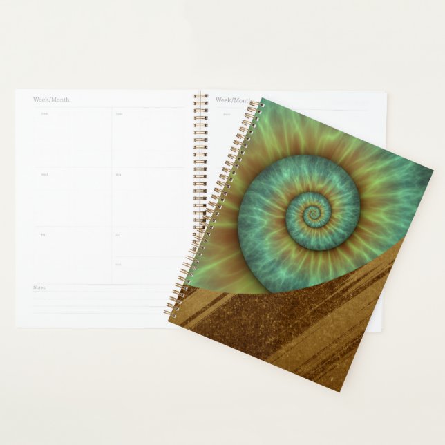Abstrakte Grüne Spirale Natur Kunst Planer (Anzeige)