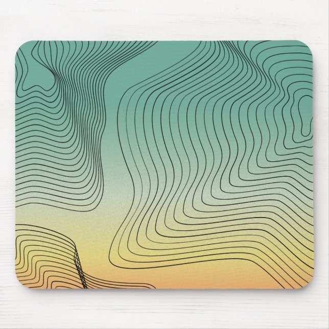 Abstrakte grüne und orange glänzende Maus-Pad Mousepad (Vorne)