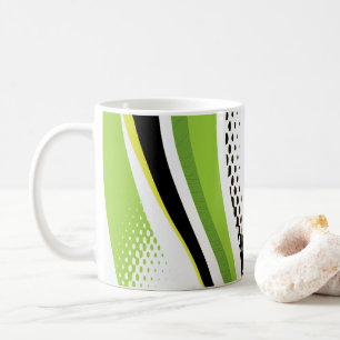 Abstrakte, grüne und schwarze Kurve Kaffeetasse