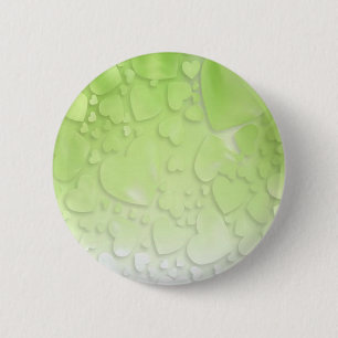 Abstrakte grüne und weiße Herzen Button