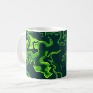 Abstrakte grüne Wirbel Kaffeetasse