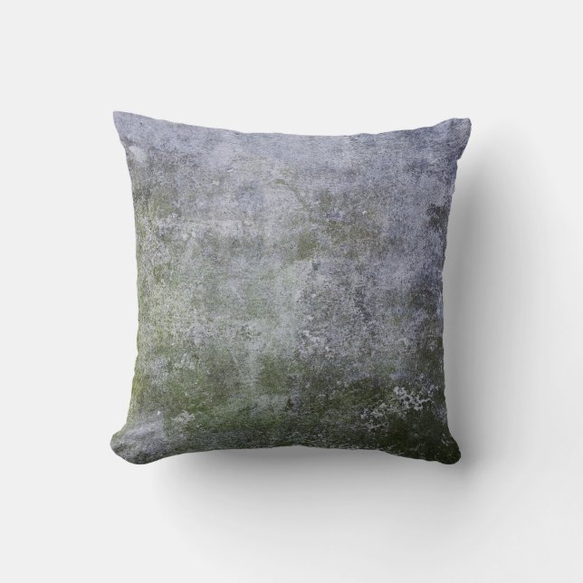 Abstrakte Grunge Moos bedeckte Betonwand Textur Kissen (Vorderseite)