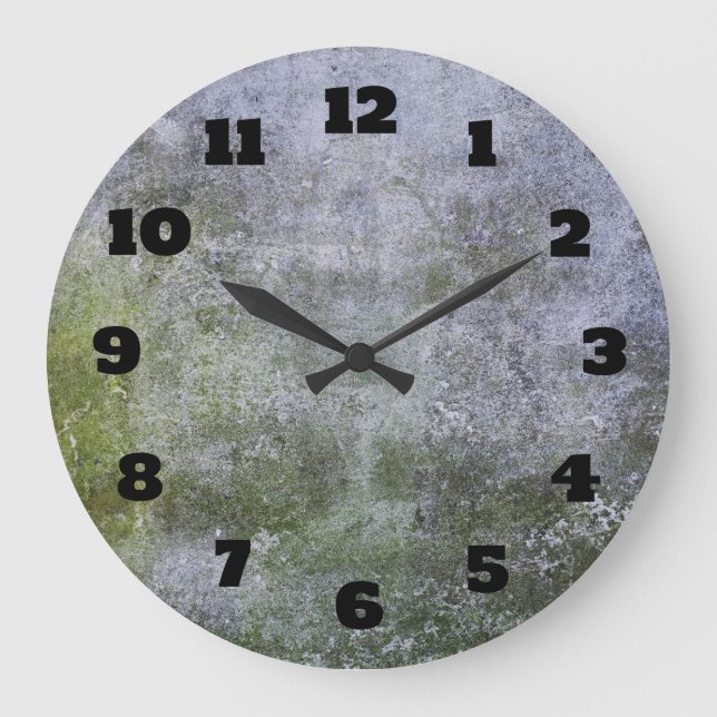 Abstrakte Grunge Moss bedeckte Steinwand Textur Große Wanduhr (Vorderseite)