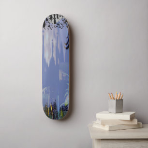 Abstrakte Grunge Paint Tropfen Blau Coole Töne Skateboard