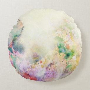 Abstrakte Grungebeschaffenheit mit Watercolorfarbe Rundes Kissen