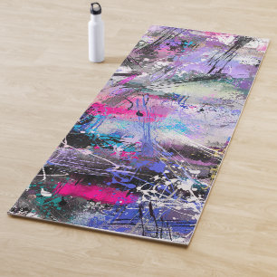 Abstrakte, grungelige Farbe Yogamatte
