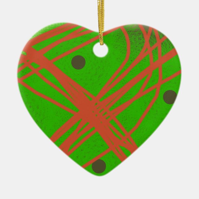 abstrakte Grünkunst Keramik Ornament (Vorne)