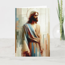 Abstrakte Grußkarte Jesus Portrait