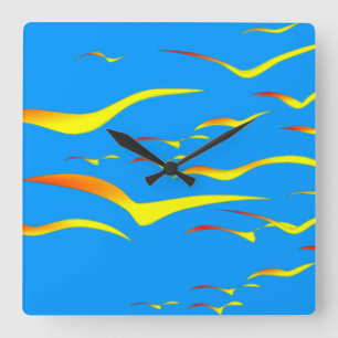 Abstrakte Gürtel in der Flugmauer-Uhr Quadratische Wanduhr