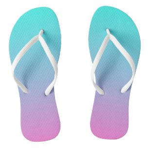abstrakte, gürtelrosa, türkisfarbene Omeletöne Flip Flops