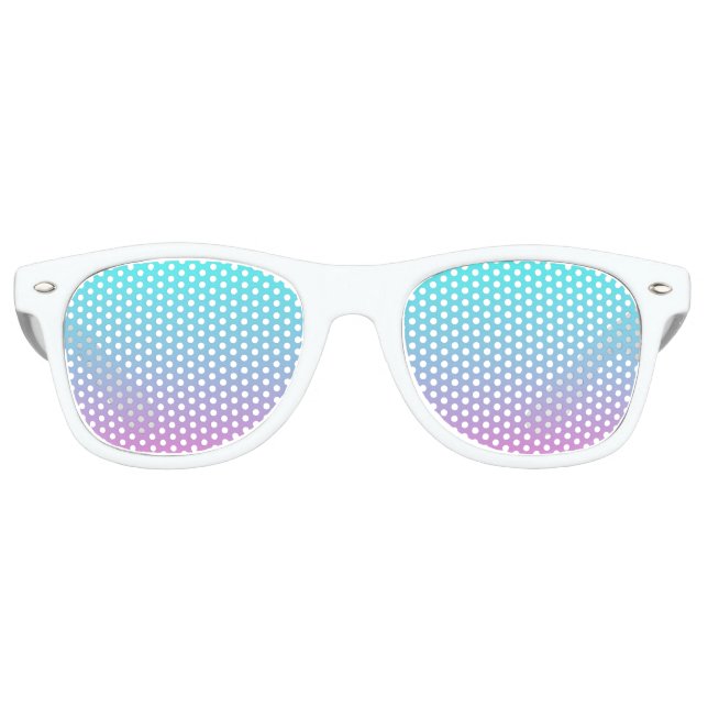 abstrakte, gürtelrosa, türkisfarbene Omeletöne Partybrille (Vorderseite)