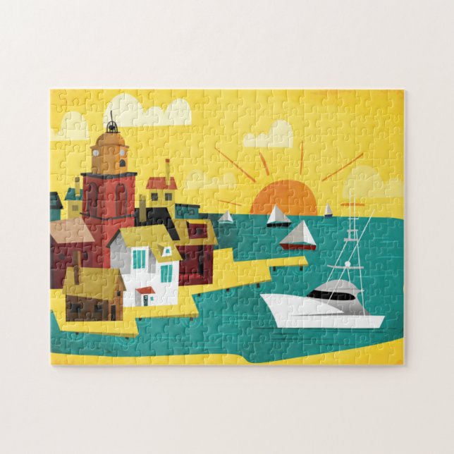 Abstrakte Hafen-Stadt (Horizontal)