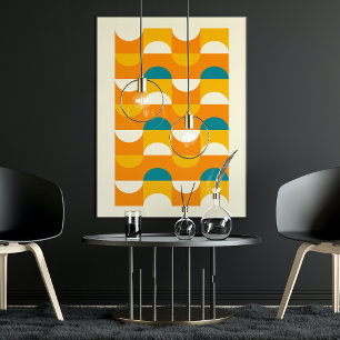 Abstrakte Halbkreise Wellige Mosaik-Kunst Muster Poster