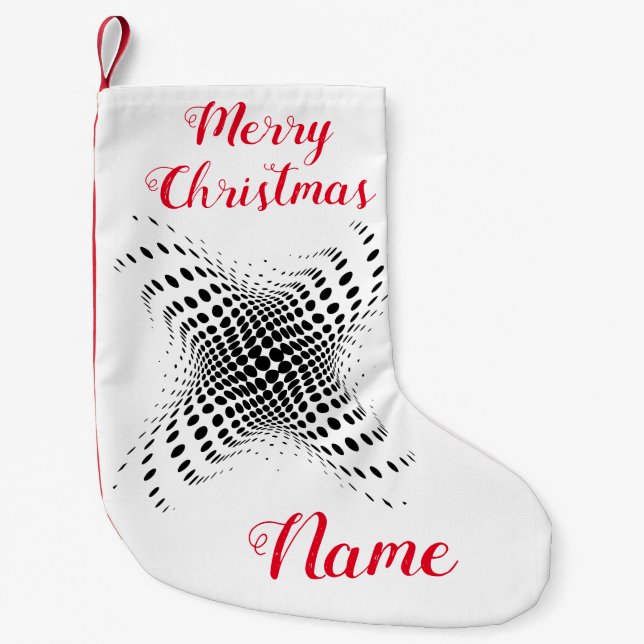 Abstrakte Halbtonkreise X Thunder_Cove Kleiner Weihnachtsstrumpf (Vorderseite)