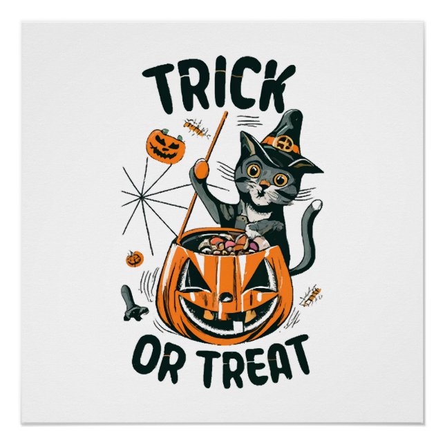 Abstrakte Halloween-Katze Poster (Vorderseite)