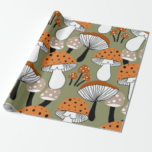 Abstrakte Hand Zeichnend bunte Pilze Wiederholen Geschenkpapier
