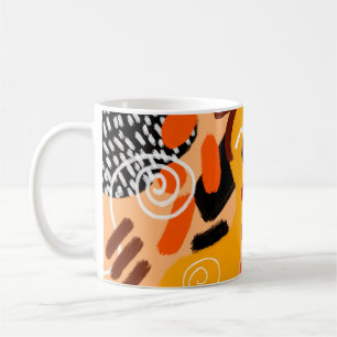Abstrakte Hand Zeichnend geometrische Formen Pinse Kaffeetasse