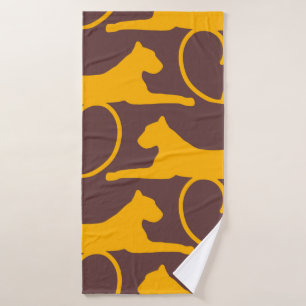 Abstrakte Hand Zeichnend Leopard Cheetah Panther C Badehandtuch