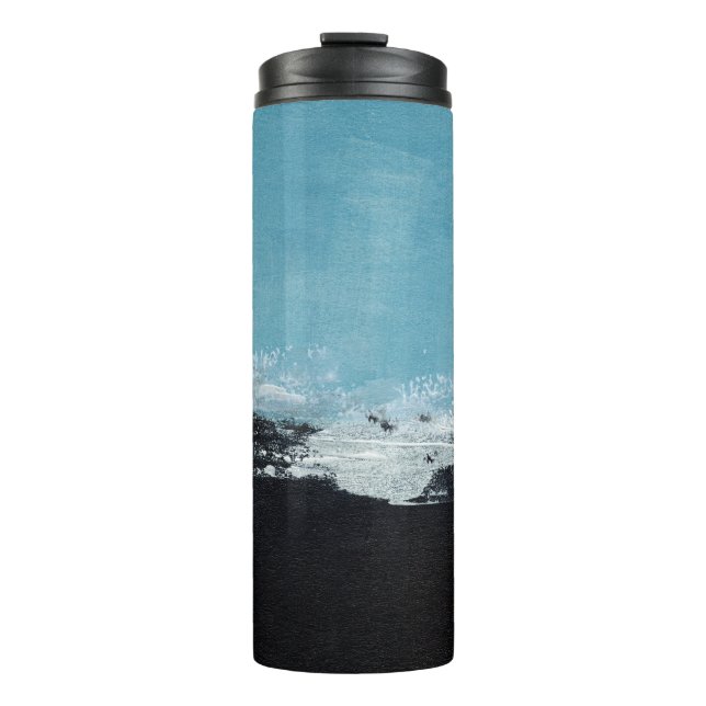 Abstrakte handbemalte Landschaft Thermosbecher (Vorderseite)