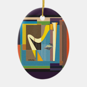 Abstrakte Harfen-Keramik-Verzierung Keramik Ornament