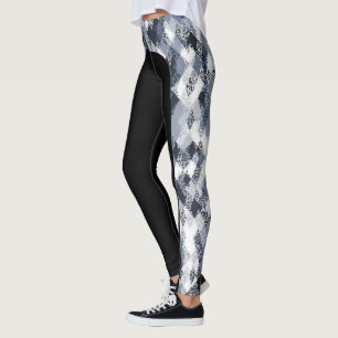Abstrakte Harlekin-Muster-Seiten-Streifen-Leggings Leggings