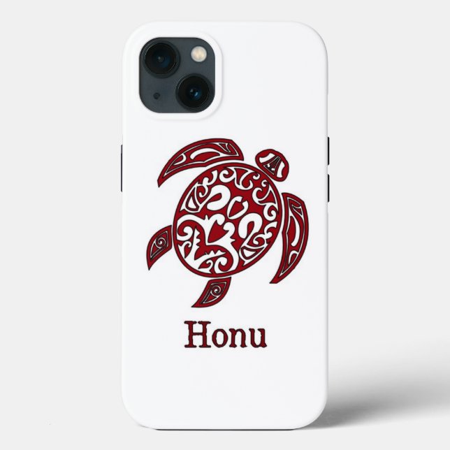 Abstrakte Hawaiianische Meeresschildkröte im Roten Case-Mate iPhone Hülle (Rückseite)