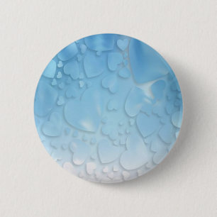 Abstrakte hellblaue Herzen Button