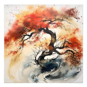 Abstrakte Herbstbaumfarbe Fotodruck