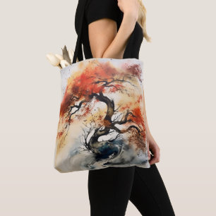Abstrakte Herbstbaumfarbe Tasche