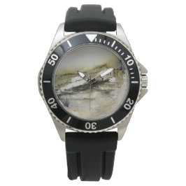Abstrakte Herbstfarben Landschaft Armbanduhr