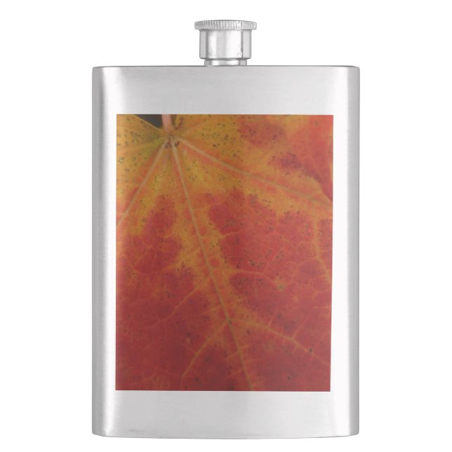 Abstrakte Herbstfotografie aus dem Ahornleaf Flachmann (Vorderseite)