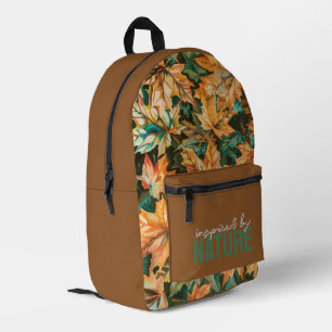 Abstrakte Herbstlaub Braun und Gold Bedruckter Rucksack