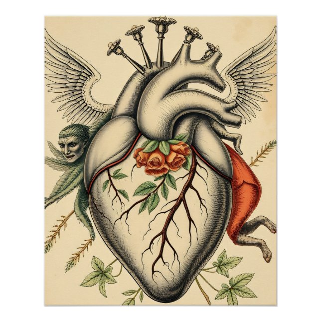 Abstrakte Herz Illustration Poster (Vorderseite)