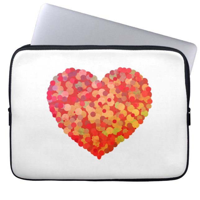 Abstrakte Herz-Konfetti-Kunst Laptopschutzhülle (Vorderseite)