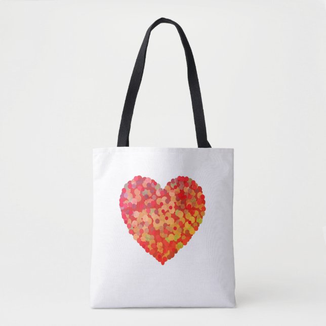 Abstrakte Herz-Konfetti-Kunst Tasche (Vorderseite)