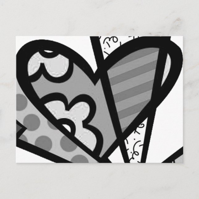 abstrakte Herzkunst Postkarte (Vorderseite)