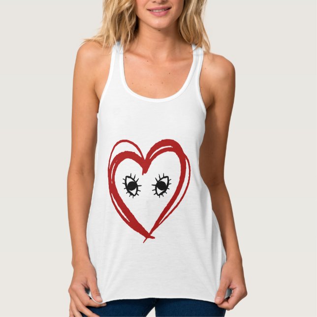 Abstrakte Herzschrittspitze Tank Top (Vorderseite)
