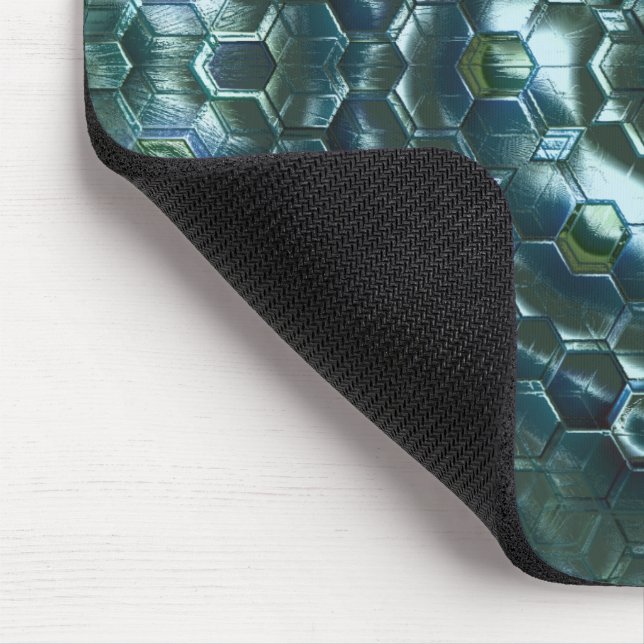 Abstrakte Hexagonen in der Farblichtstärke dunkler Mousepad (Ecke)