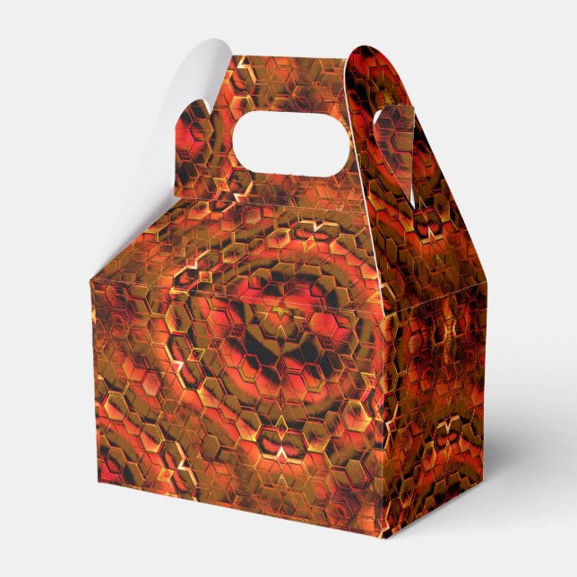 Abstrakte Hexagons und Würfel in farbigen Memberro Geschenkschachtel (Vorderseite)