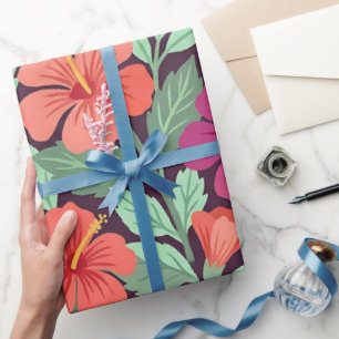 Abstrakte Hibiskus-Schmetterling-Wrap-Papier Geschenkpapier