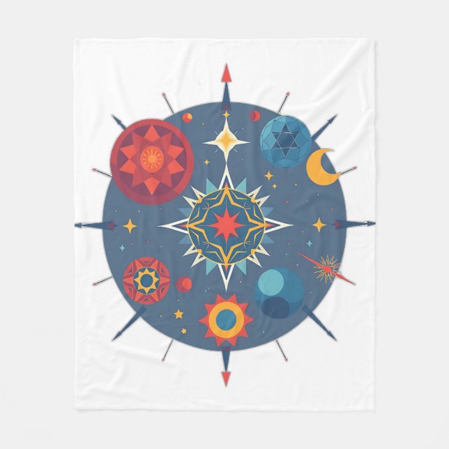 Abstrakte Himmelsgeometrie Fleecedecke (Vorderseite)